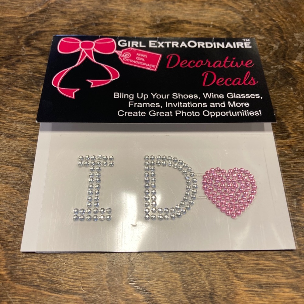 “I Do” wedding shoe decal stickers rhinestone